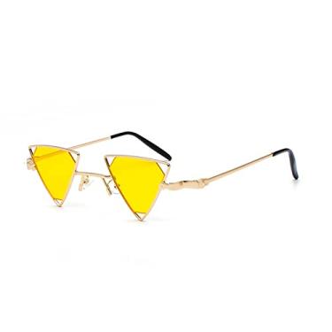 Imagem de Óculos de sol Steampunk Triângulo Vintage com armação de metal oco Óculos de sol Designer Personlity Óculos de sol UV400,5, tamanho único