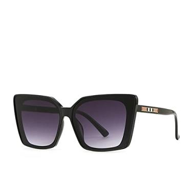Imagem de Grandes óculos de sol quadrados fashion designer de luxo feminino olho de gato óculos de sol vintage uv400 ao ar livre óculos de sol, c6, tamanho único
