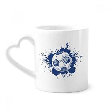 Imagem de Caneca de futebol azul com tinta dos desenhos animados café cerâmica copo de coração de vidro
