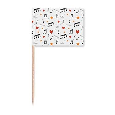 Imagem de Notas musicais com estrelas corações palito de dente marcadores decoração de festa