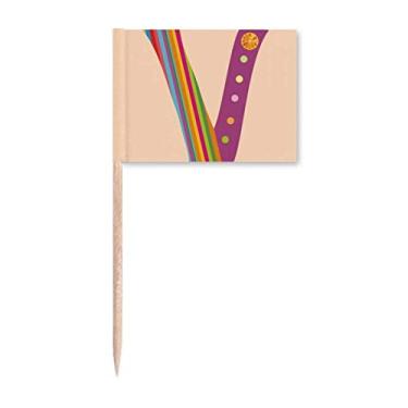 Imagem de V Alfabeto Laranja Frutas Padrão Bonito Palito Bandeiras Marcador Decoração de Festa