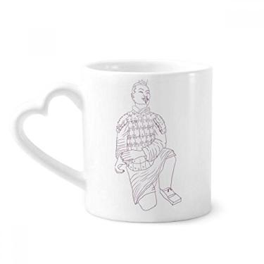 Imagem de Caneca de desenho chinês Guerreiro de terracota China Caneca de café cerâmica copo de coração de vidro