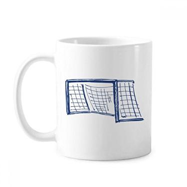 Imagem de Caneca de cerâmica com estampa de porta de futebol azul cerâmica xícara de porcelana de café