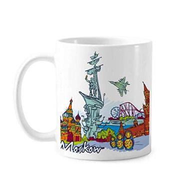 Imagem de Moscow Landmark Saint Basil's Cathedral Caneca cerâmica xícara de café porcelana louça