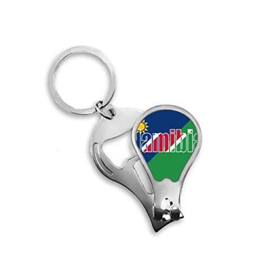 Imagem de Cortador de unhas com nome da bandeira do país da Namíbia abridor de chave tesoura