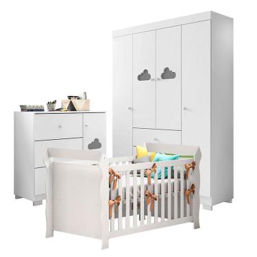 Imagem de Quarto de Bebê Ane com Berço Americano Lara Branco Brilho – Phoenix Baby