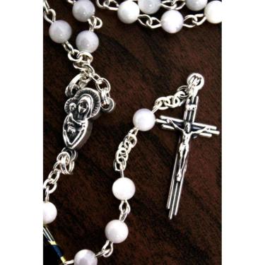 Imagem de Terço de madrepérola legítima natural PP