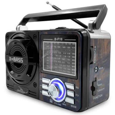 Imagem de Rádio Retro Radinho Vintage Am Fm Potente Portátil Mp3 Caixa de Som Caixinha Potente Caixinha de Som Musica Portátil Microfone Amplificado Excelentes Graves Entradas Aux Karaokê