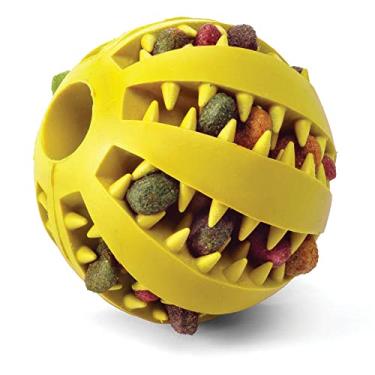 Imagem de Bolinha Porta Petisco MADOG Brinquedo Interativo para Cachorro (AMARELO)