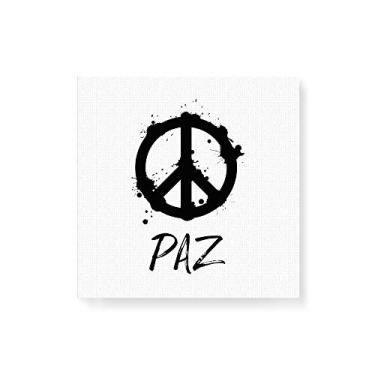 Imagem de Arte Maníacos Quadro Decorativo em Tela Canvas Paz Fundo Branco - 50x50cm