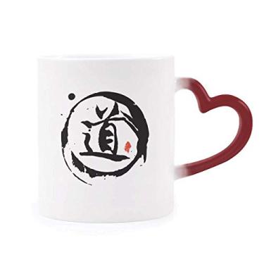 Imagem de Caneca Sensível ao Calor Chinesa Personagem Dao Religion Caneca de Grés Mudança de Cor Vermelha