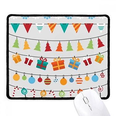 Imagem de Mousepad com ilustração de bandeira colorida Merry Christmas Tapete de borracha para jogos