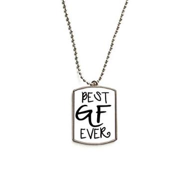Imagem de Colar de aço inoxidável Girlfriend Best GF Ever Dia dos Namorados com pingente de identificação para cães