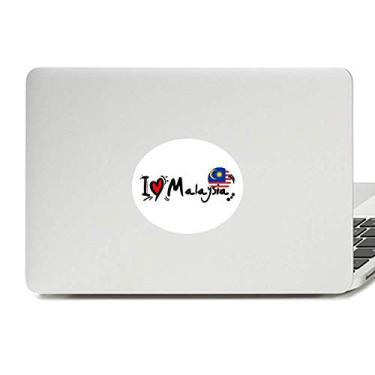 Imagem de I Love Malaysia Palavra Bandeira Amor Coração Ilustração Vinil Emblema Gráfico Laptop Adesivo Notebook Decalque