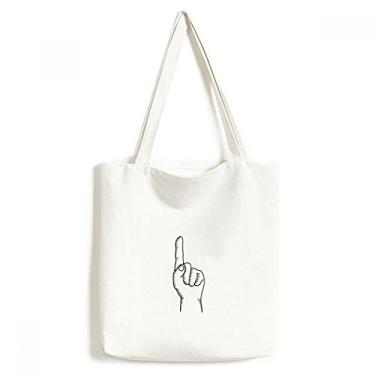 Imagem de Up Gesture Line Bolsa de lona com estampa de desenho bolsa de compras casual