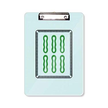 Imagem de Mahjong Barra de bambu 6 azulejos padrão prancheta pasta, bloco de escrita A4