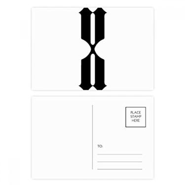 Imagem de Cartões postais com dez números romanos em silhueta preta, cartões postais de aniversário para enviar cartões de agradecimento