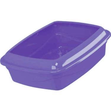 Imagem de Bandeja Higiênica Alta com Borda Pet Injet Cat Plus Lilás - Tam. G