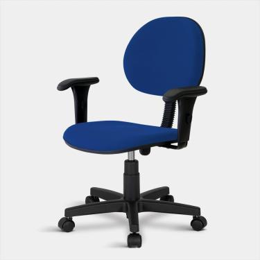 Imagem de Cadeira Executiva Tecido Giratória com Braços Azul