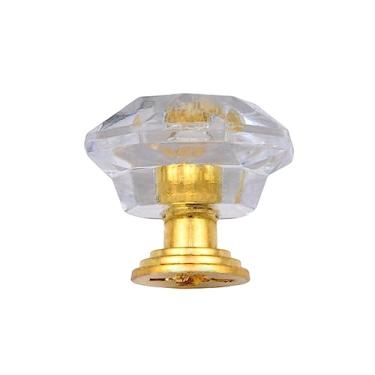 Imagem de Puxadores de móveis de diamante de cristal acrílico 26 mm Coloridos Puxadores de armário de cozinha Preto Puxadores de gaveta Móveis de puxador de porta Hardwar, ouro branco