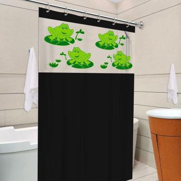 Imagem de Cortina Para Box Banheiro Com Visor Sapos Com Gancho Anti Mofo Resistente Alta Qualidade Pvc Diversas Cores