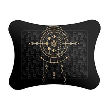 Imagem de Moldura de quebra-cabeça geométrica com padrão de totem do universo para decoração de imagem