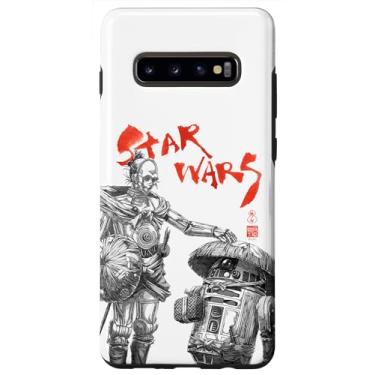 Imagem de Galaxy S10+ Star Wars Visions C-3PO R2-D2 Black and White Color Pop Case