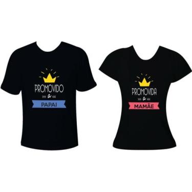 Imagem de Camiseta Casal Promovido A Papai E Mamãe Com Coroa - Moricato