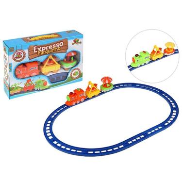 Imagem de Pista Ferrorama Trenzinho Locomotiva Infantil Luzes Som TREM