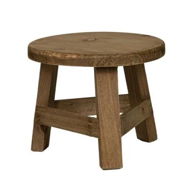 Imagem de IEUDNS Banqueta de madeira para plantas, vaso de flores, banco rústico, pequeno, expositor, prateleira de flores para ambientes internos e externos, jardim,