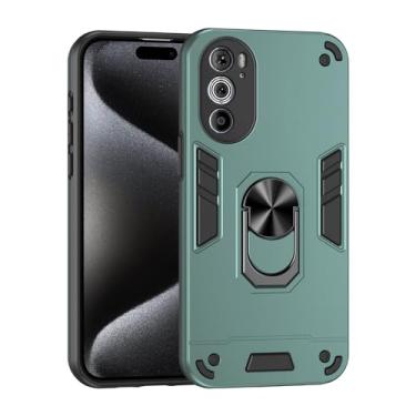 Imagem de Estojo Fino Compatible with Motorola Moto Edge 30 Pro 2022 Phone Case with Kickstand & Shockproof Military Grade Drop Proof Protection Rugged Protective Cover PC Matte Textured Sturdy Bumper Cases (S