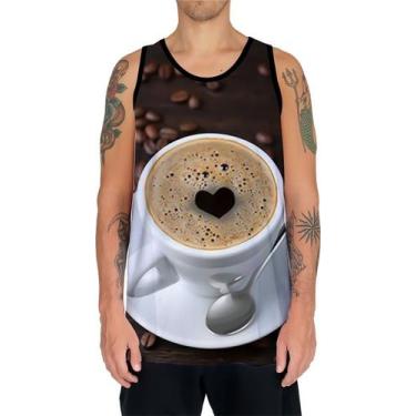 Imagem de Camiseta Regata Estampas Eu Amo Café Coffee Grãos Arte Hd 2 - Enjoy Sh