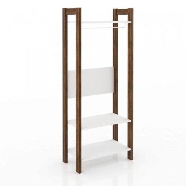 Imagem de Módulo para Closet com Cabideiro Az Tecno Mobili Branco/Nogal