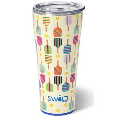 Imagem de Swig Life Copo XL de 946 ml, copo de caf isolado com tampa, compat vel com suporte de copo, seguro para lava-lou as, a o inoxid vel, canecas de viagem extra grandes isoladas para bebidas quentes e