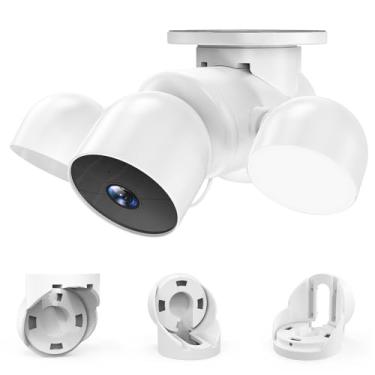 Imagem de Suporte de beiral para câmera Google Nest com holofote externo - Capa protetora de estabilidade ABS Google Nest Flood Light Camera Outdoor Eave Mount