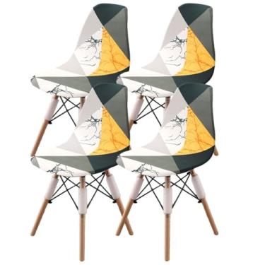 Imagem de Capas de cadeira de jantar modernas capa de cadeira de concha capa de cadeira sem braço capas elásticas para cozinha, escritório, sala de jantar e sala de estar (B, 4)