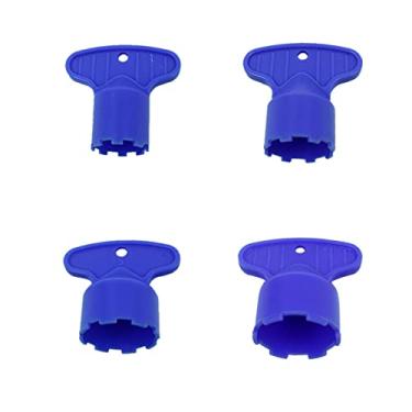 Imagem de Pacote com 4 chaves de remoção de chave aeradora de torneira com 4 tamanhos M16,5, 18,5, 21,5, 24 chaves de aerador embutidas para aeradores (azul)