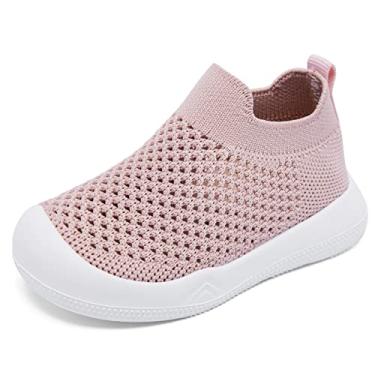 Imagem de Sapatos e meias para bebês Engtoy Pantufas respiráveis antiderrapantes com sola de borracha macia, tênis para bebês meninos e meninas, 15-18 meses