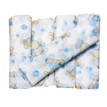 Imagem de Kit 15 Fraldas Pano Estampada Bebê 100% Algodão Enxoval (Azul)