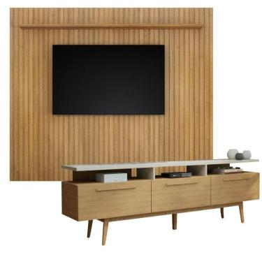 Imagem de Rack para Tv até 70 Polegadas 3 Porta San Paulo com Painel Suspenso 227,6 Cm Vitória 100% Mdf Cinamomo/Off White