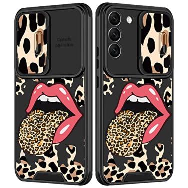 Imagem de Goocrux Capa para Samsung Galaxy S22 Plus para mulheres e meninas com estampa de oncinha bonita estampa de lábios de leopardo design animal estética feminina com capa de câmera deslizante capas de moda exclusivas para Galaxy S22 Plus 5G 6,6"