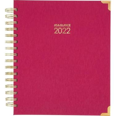 Imagem de Agenda semanal e mensal 2022 da AT-A-GLANCE, 17,78 cm x 21,96 cm, média, capa dura, Harmony, Berry (6099-805-59)