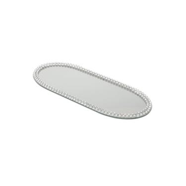 Imagem de Bandeja Espelhada Oval Em Vidro 20x10cm Wolff