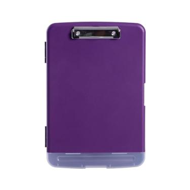 Imagem de harayaa Prancheta de baixo com armazenamento e suporte para caneta, pasta de transferência multifuncional de alta capacidade para casa, violeta escuro