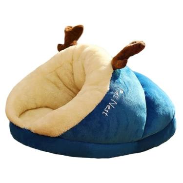 Imagem de Generic Gato cabana saco de dormir cama de gato anti deslizamento inferior quente caverna pequeno de cachorro gato cama de cachorro pequeno para, Azul, eu