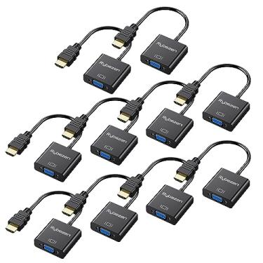 Imagem de Adaptador HDMI para VGA pacote com 10, conversor HDMI para VGA banhado a ouro (macho para fêmea), compatível com computador, laptop, PC, monitor, projetor, HDTV, Chromebook, Raspberry Pi, Roku, Xbox e