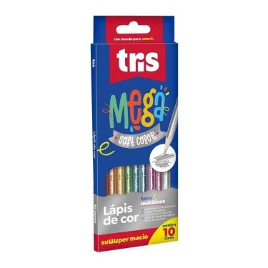 Imagem de Lápis De Cor Triangular  Soft Color Metálico 10 Cores