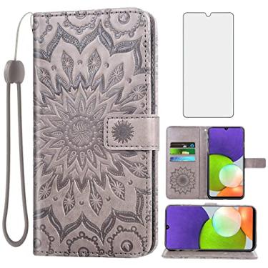 Imagem de Capa de telefone para Samsung Galaxy A22 4G carteira de 6,4 polegadas com protetor de tela de vidro temperado capa flip fina suporte para cartão acessórios Gaxaly M32 M22 F22 Galaxies A 22 22A G4