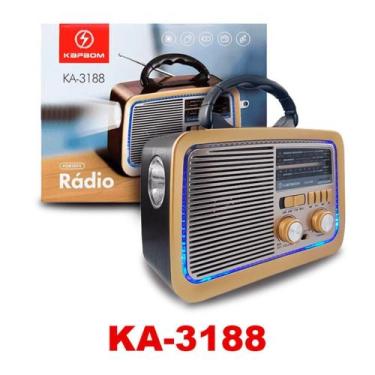 Imagem de Rádio Fm Am Sw Vintage Retrô Bluetooth Pen Drive E Bateria - Kapbom