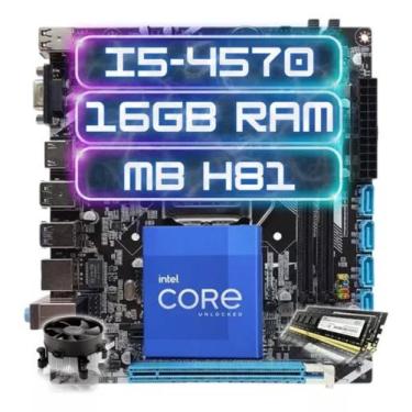 Imagem de Kit Upgrade Intel I5-4570 Placa Mãe H81 Ddr3 16gb - RDJINFOPC